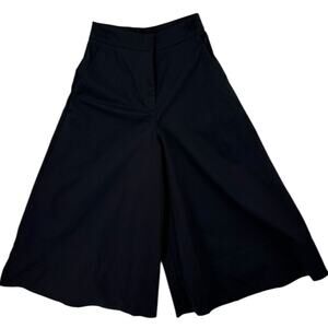 Sans & Sans Minimalist Crop Wide Leg Pants Small Stretch Palazzo Culottes Asian